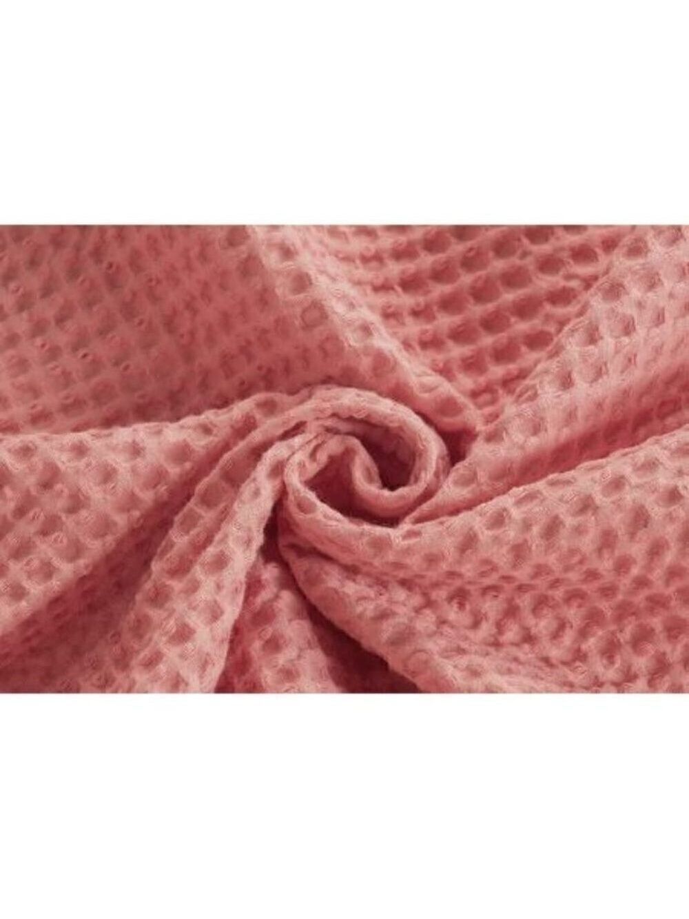 COTTON Waffle Weave Blanket King Size Pink Soft Lightweight Bed Blanket NWT - Picture 5 of 8